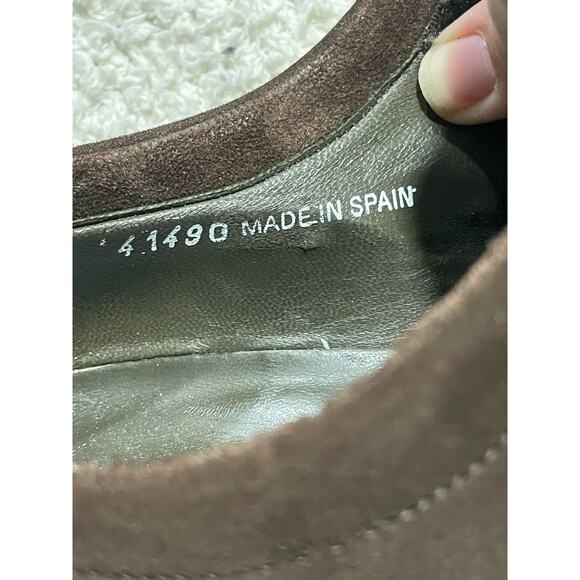 Avventura Derby Loafers Square Toe 9 M Suede Lace Up Shoes Brown Handmade Spain - Picture 13 of 14